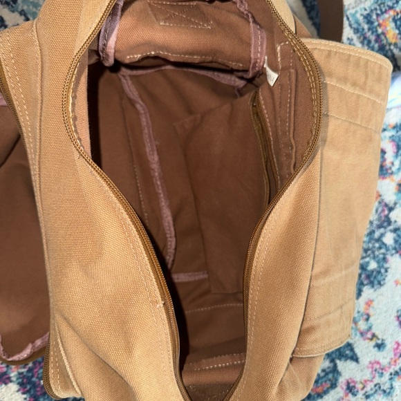 Canvas neutral messenger bag with many pockets & adjustable strap - Picture 7 of 14